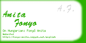 anita fonyo business card